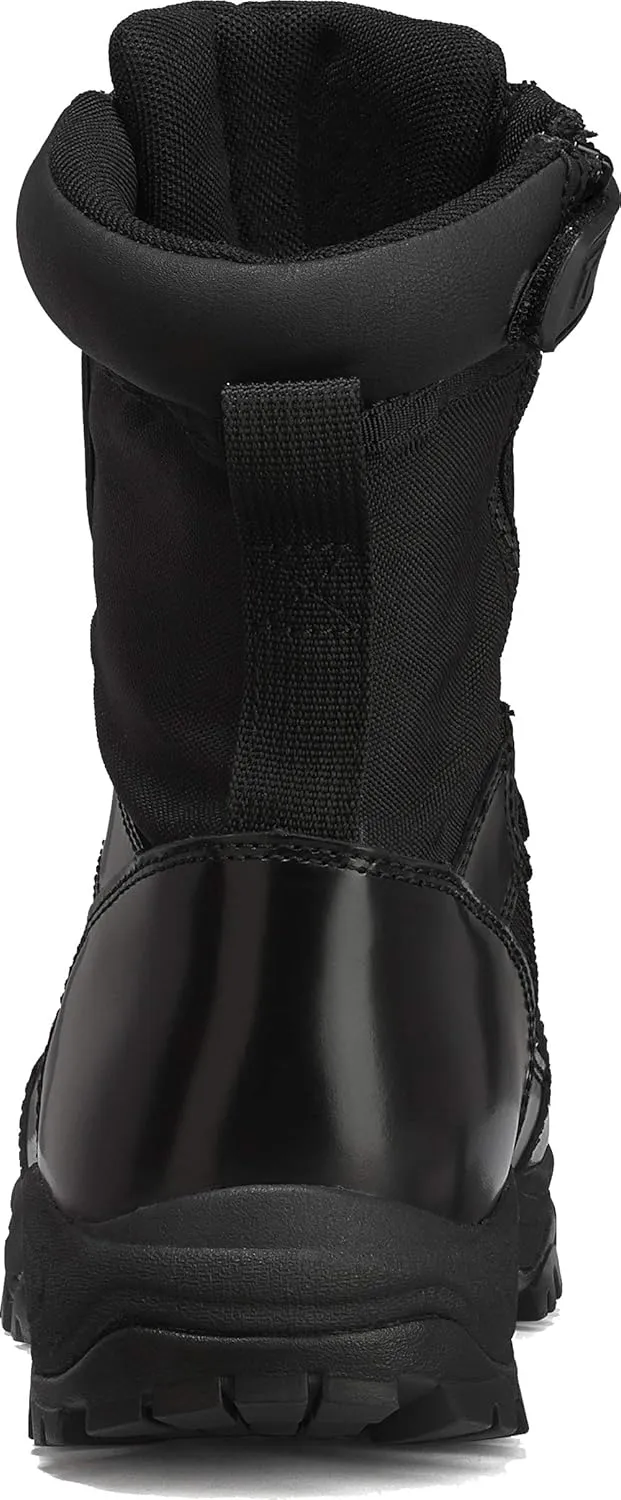 TACTICAL RESEARCH TR Men's Class-A TR908Z WP 8" Black High-Shine Leather Waterproof and BBP-Proof Side-Zip Dress Uniform Tactical Boot for Patrol or Parade