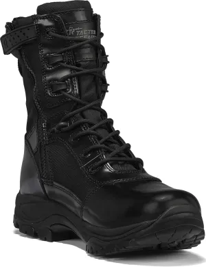 TACTICAL RESEARCH TR Men's Class-A TR908Z WP 8" Black High-Shine Leather Waterproof and BBP-Proof Side-Zip Dress Uniform Tactical Boot for Patrol or Parade