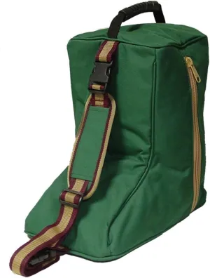 Tahoe Tack Triple Layer Padded Western Boot Carry Bag, Green/Gold Trim
