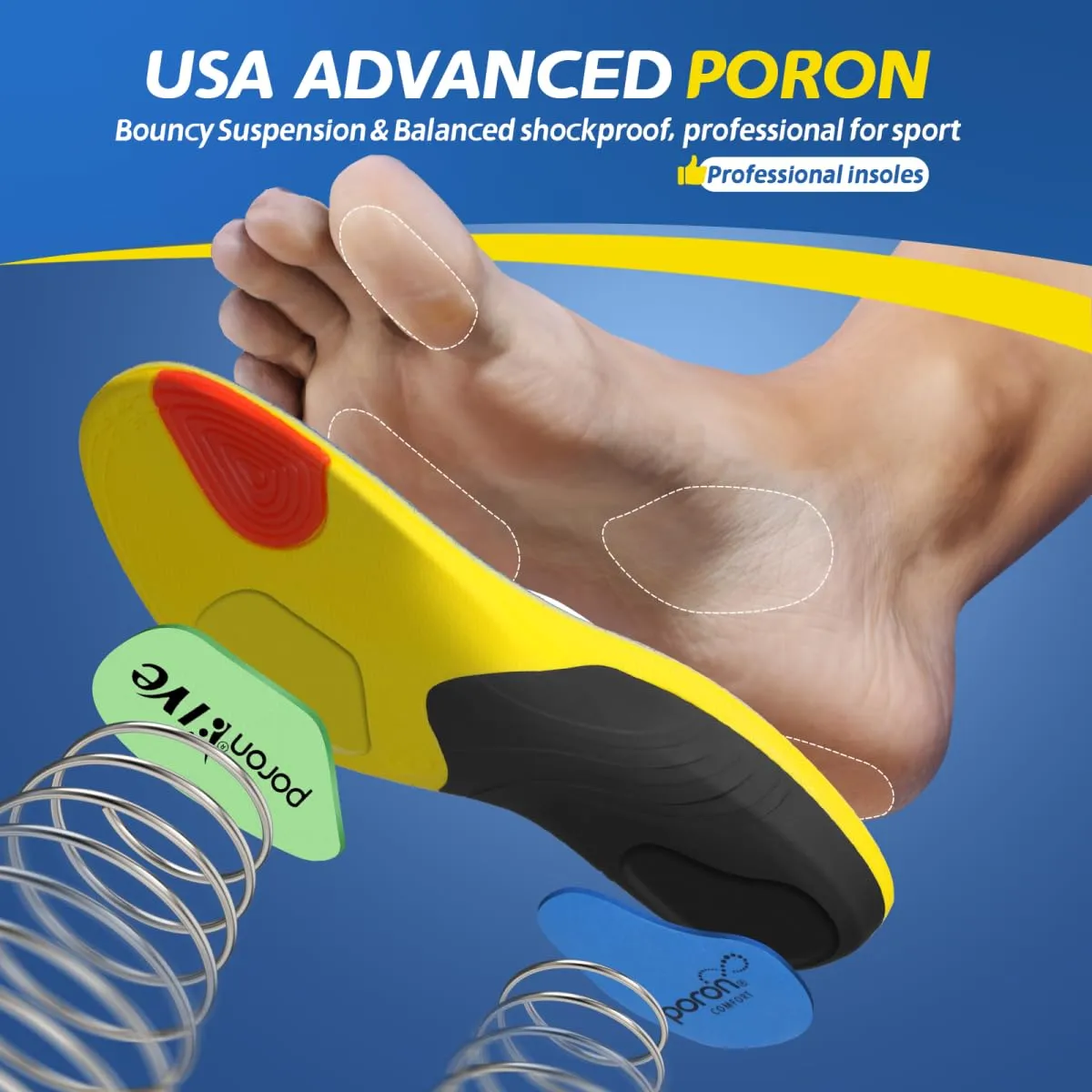 TANSTC Plantar Fasciitis Insoles Men Insoles for Men Standing All Day Medium Arch Support Shoe Inserts for Women Flat Feet Pain Relief Orthotics Inserts Shock Absorption Work Boot,XL