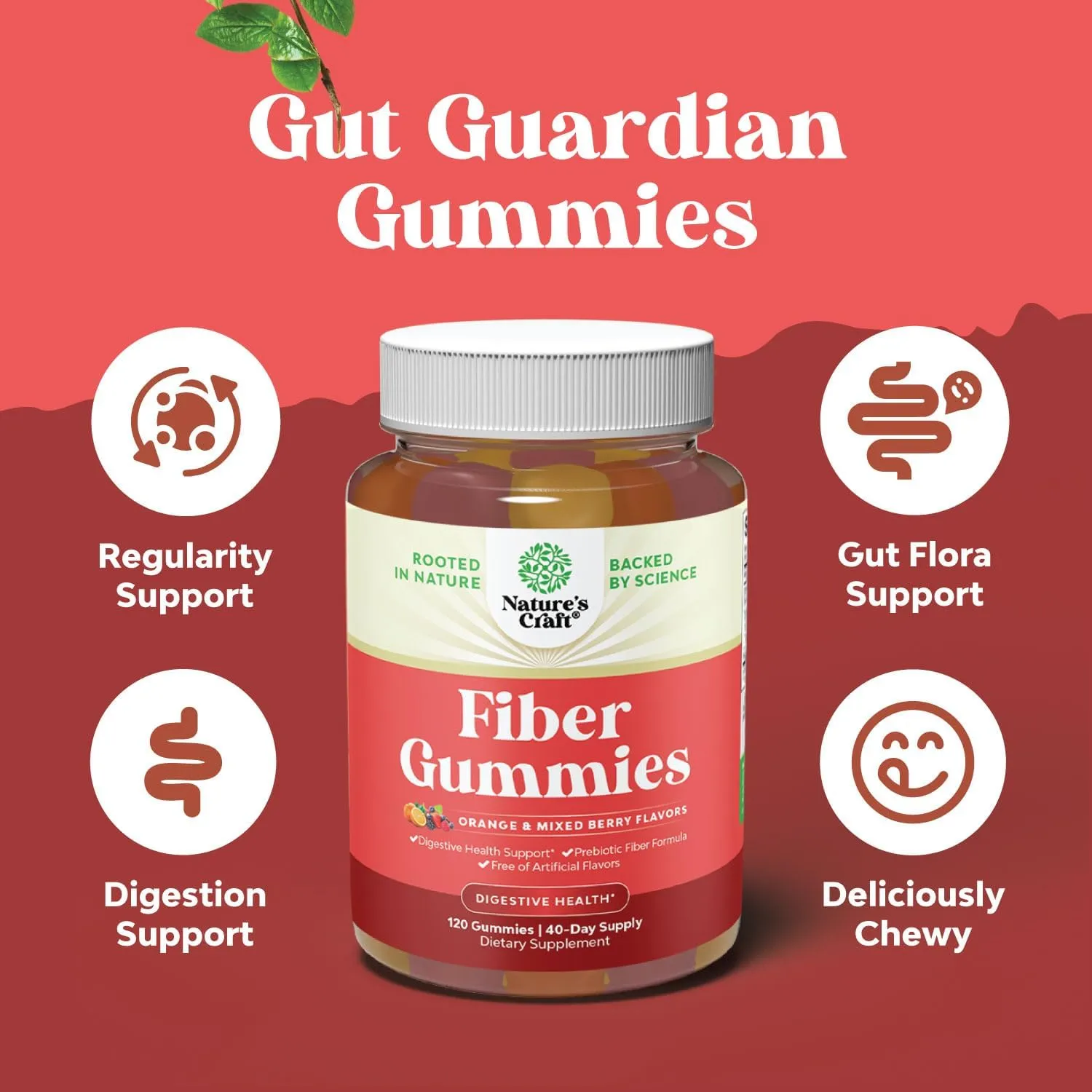 Tasty Prebiotic Fiber Gummies for Adults - High Fiber Supplement Gummies Vitamins for Adults with Prebiotic Soluble Chicory Root for Immunity and Digestive Support - Non GMO Vegan Halal 120 count