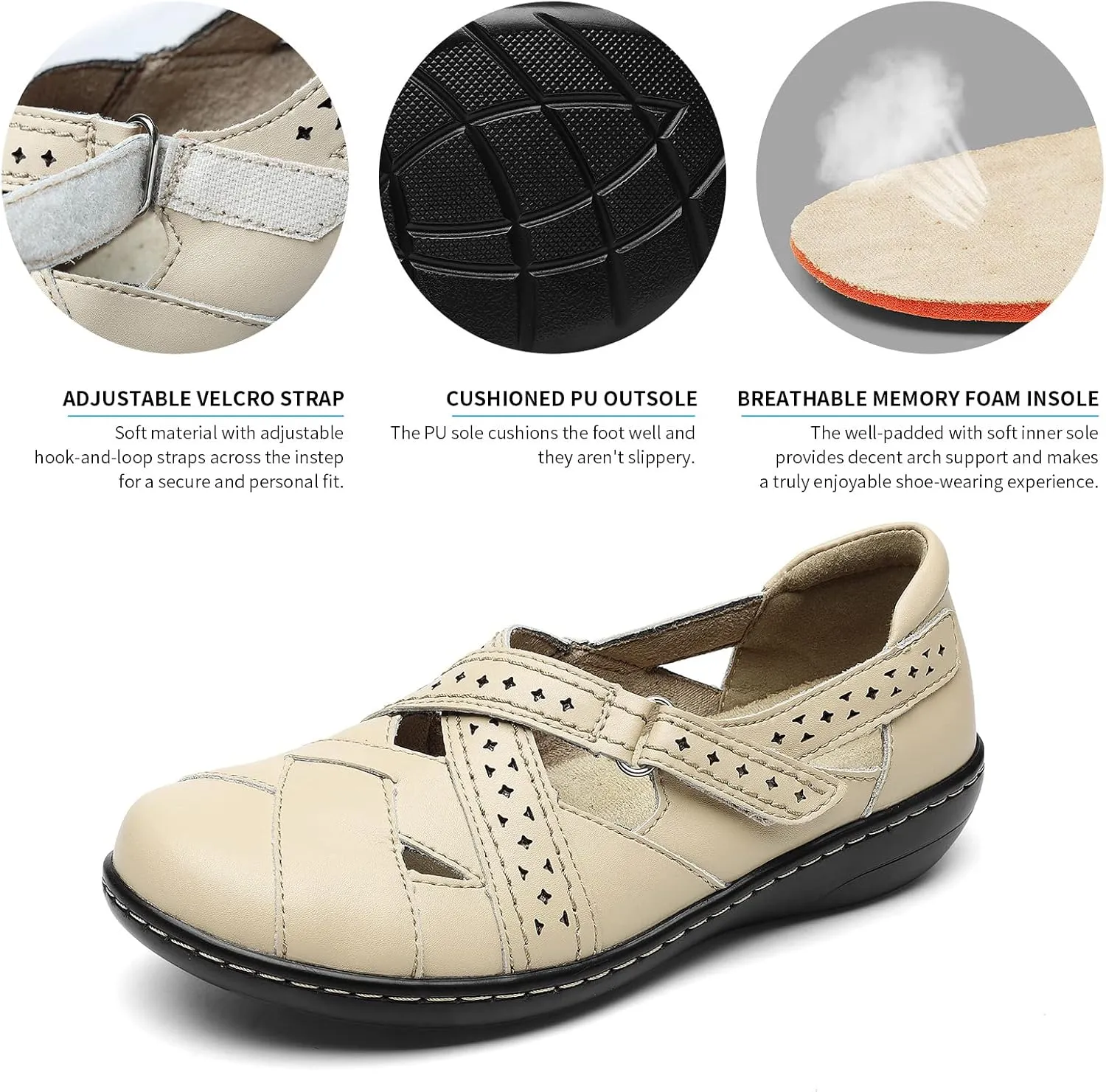 TERRIKAT Women's Casual Loafers Cute Slip On Comfort Walking Flats Leather Driving Moccasins Fashion Closed Toe Boat Shoes