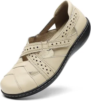 TERRIKAT Women's Casual Loafers Cute Slip On Comfort Walking Flats Leather Driving Moccasins Fashion Closed Toe Boat Shoes