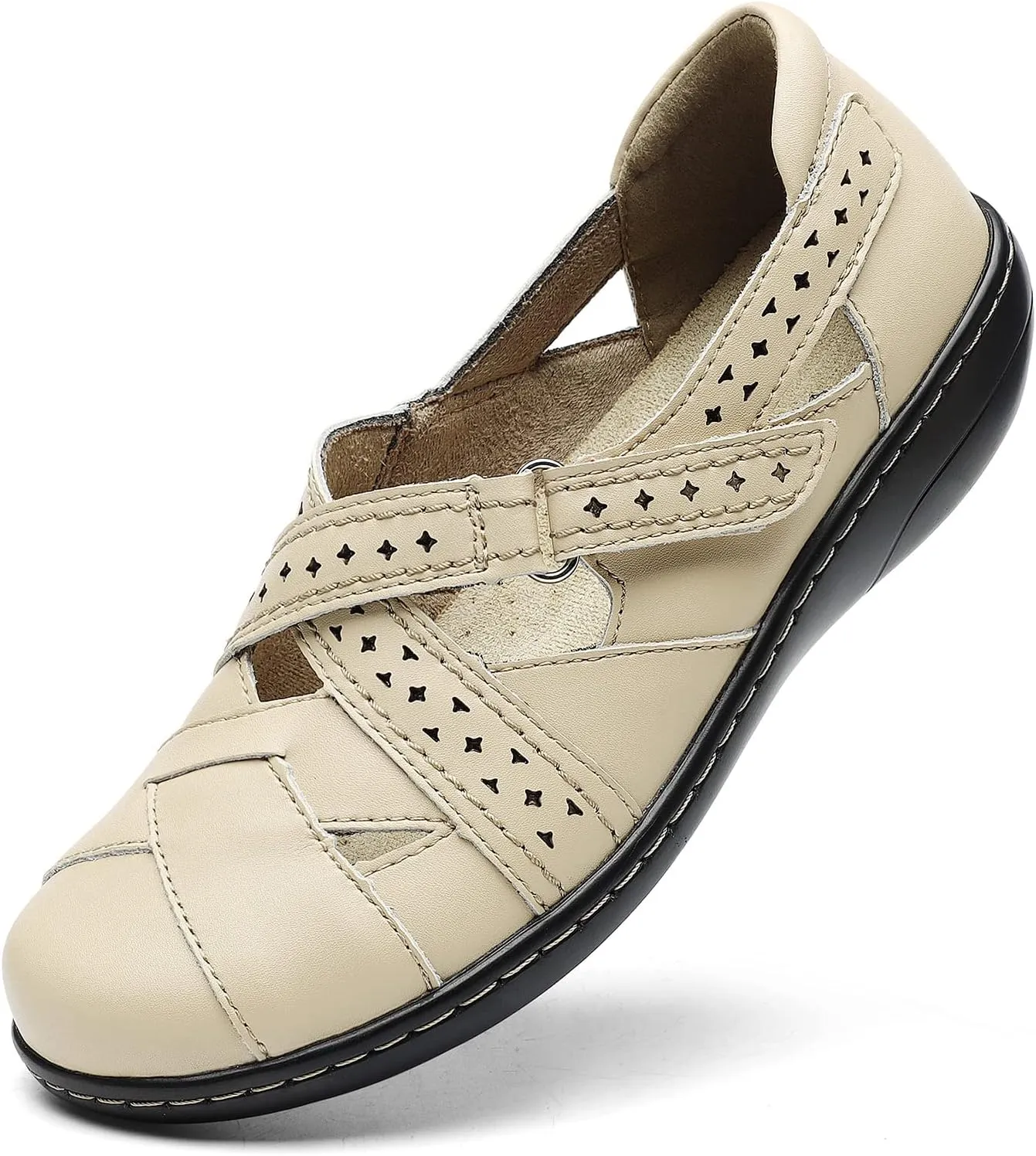 TERRIKAT Women's Casual Loafers Cute Slip On Comfort Walking Flats Leather Driving Moccasins Fashion Closed Toe Boat Shoes