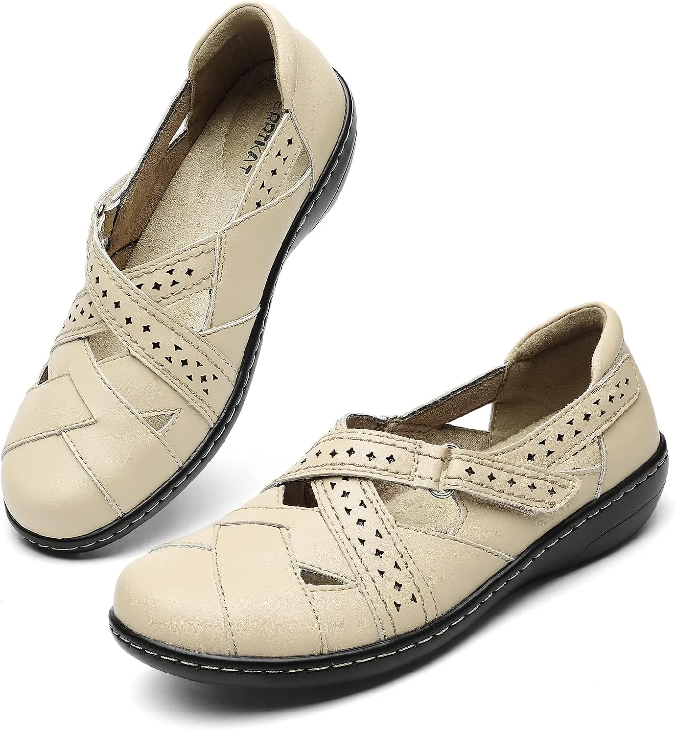 TERRIKAT Women's Casual Loafers Cute Slip On Comfort Walking Flats Leather Driving Moccasins Fashion Closed Toe Boat Shoes