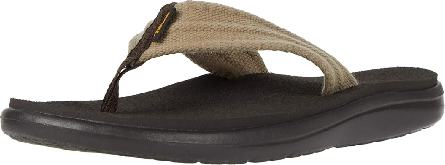 Teva Men's VOYA Canvas FLIP Flop, Dark Shadow, 8 Medium US