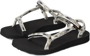 Teva Women's Original Universal Slim Sport Sandal, Archive Wings White/Black, 7
