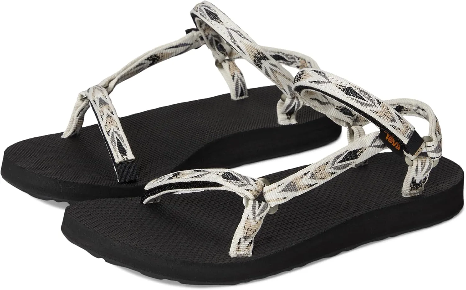 Teva Women's Original Universal Slim Sport Sandal, Archive Wings White/Black, 7