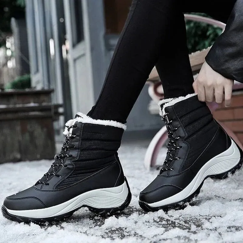 Thick Fur Winter Boots for Women - Non-Slip Waterproof