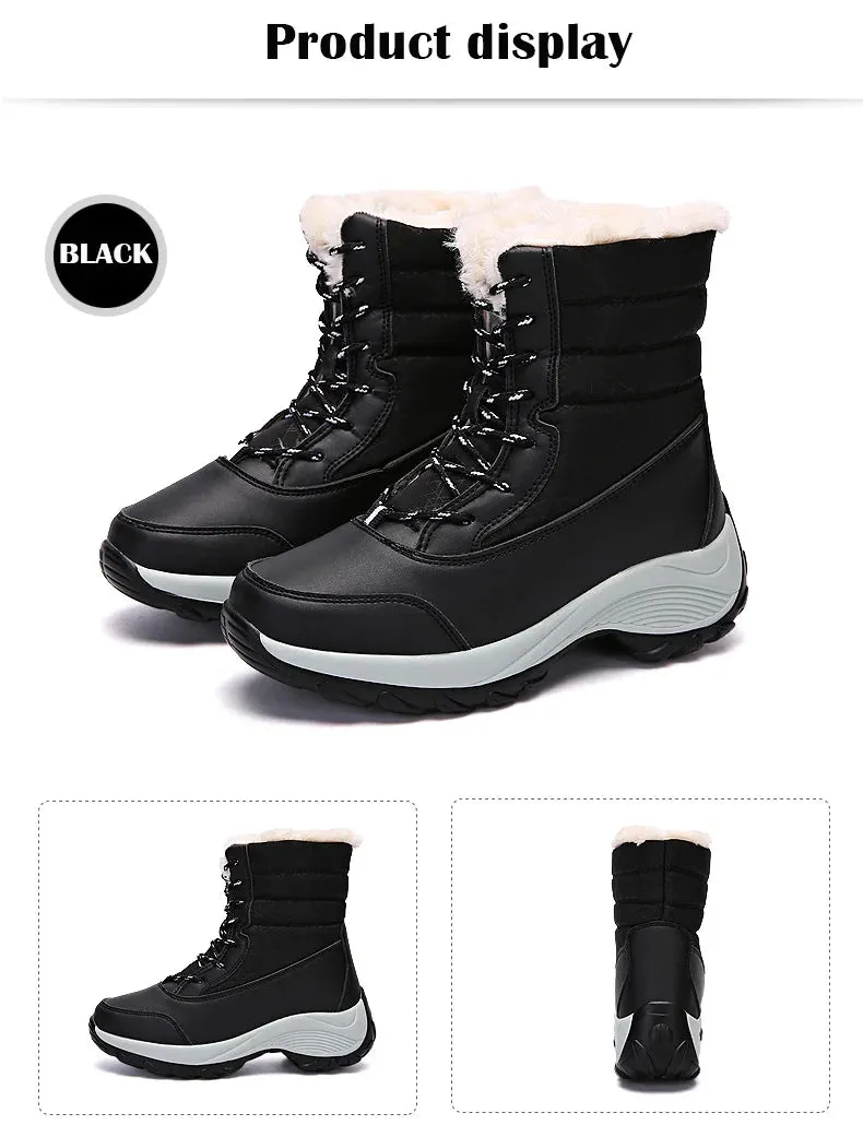 Thick Fur Winter Boots for Women - Non-Slip Waterproof