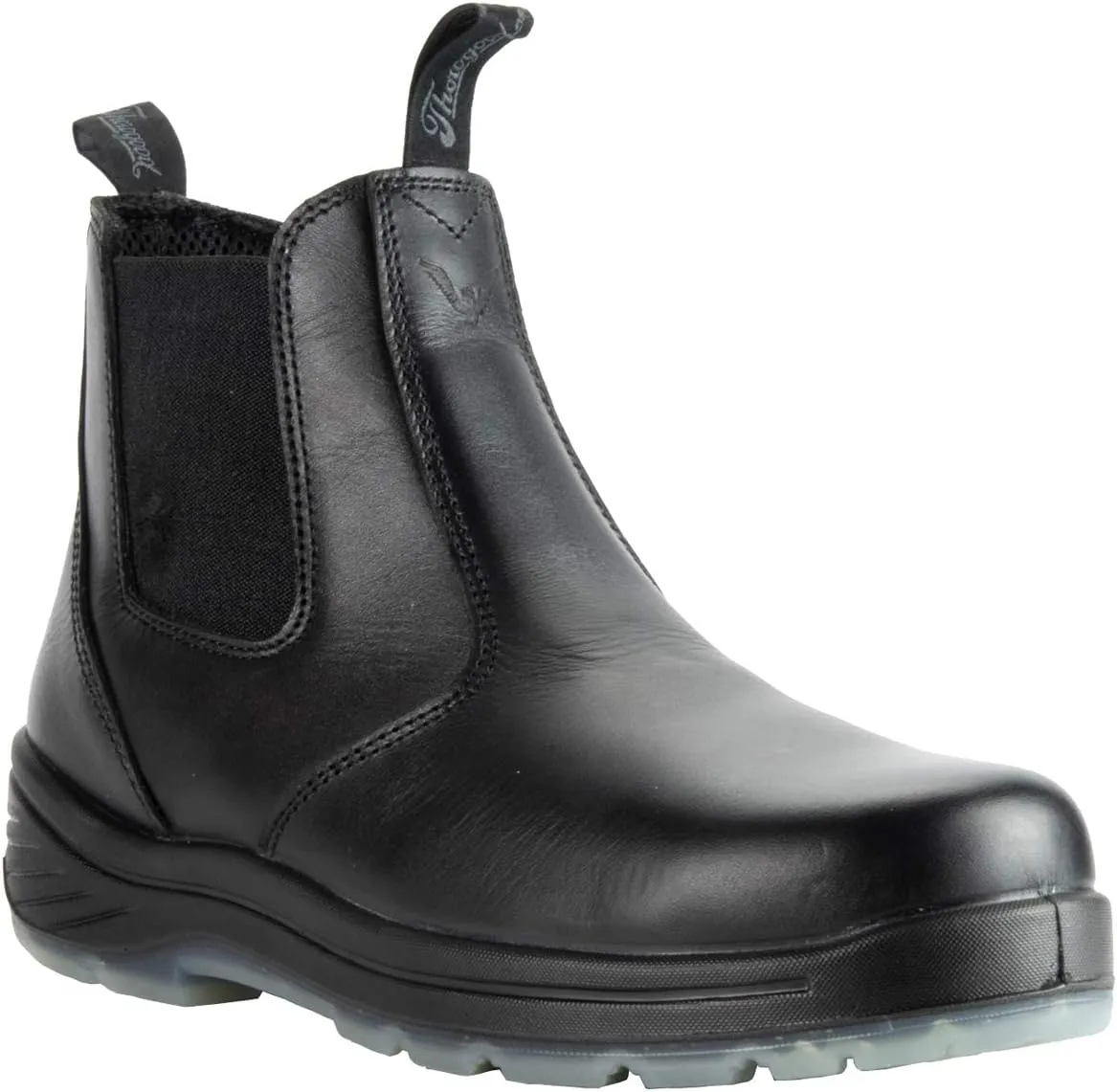 Thorogood 6” Slip On Safety Toe Station Boots for Men and Women - Leather with Quick Release, Slip-Resistant Outsole, and Translucent Non-Marking Bottom; EH Rated