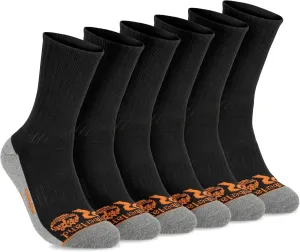 Timberland PRO Sorbtek Moisture Control Mens Socks, Arch Support, Cushioned Footbed (Size 7-12 Multiple Colors 6 Pairs)