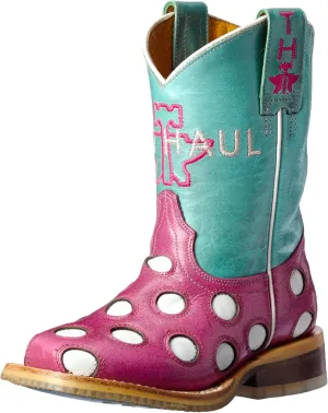 Tin Haul Shoes Girls' Little Miss Dotty Western Boot, Pink, 10 Medium US Toddler