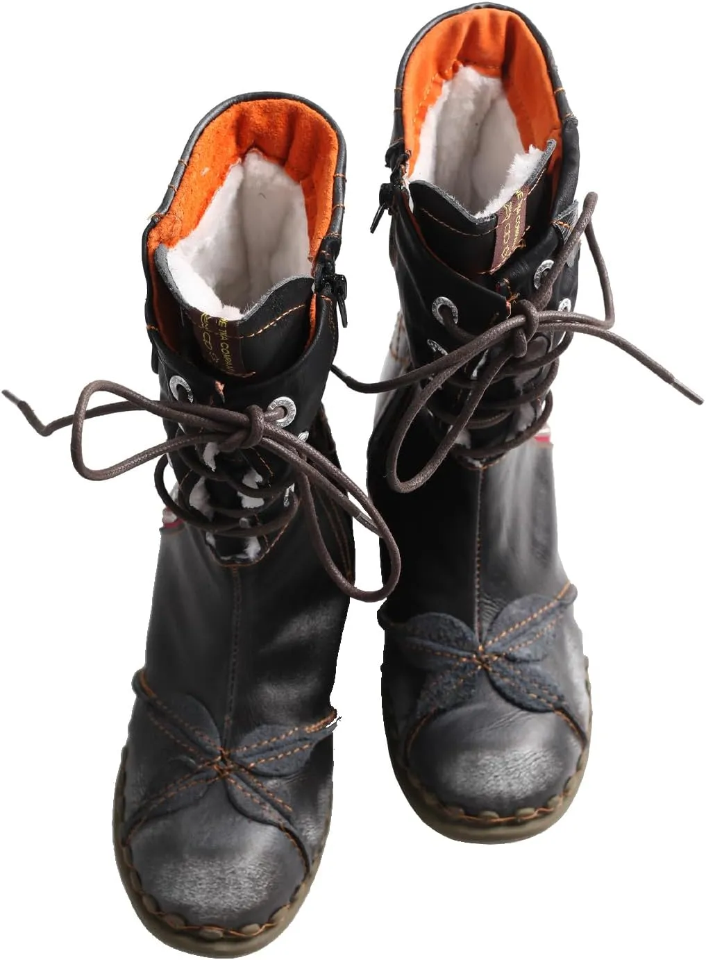 TMA EYES Women's Winter Fashion Novelty Side Zipper Calf Boots