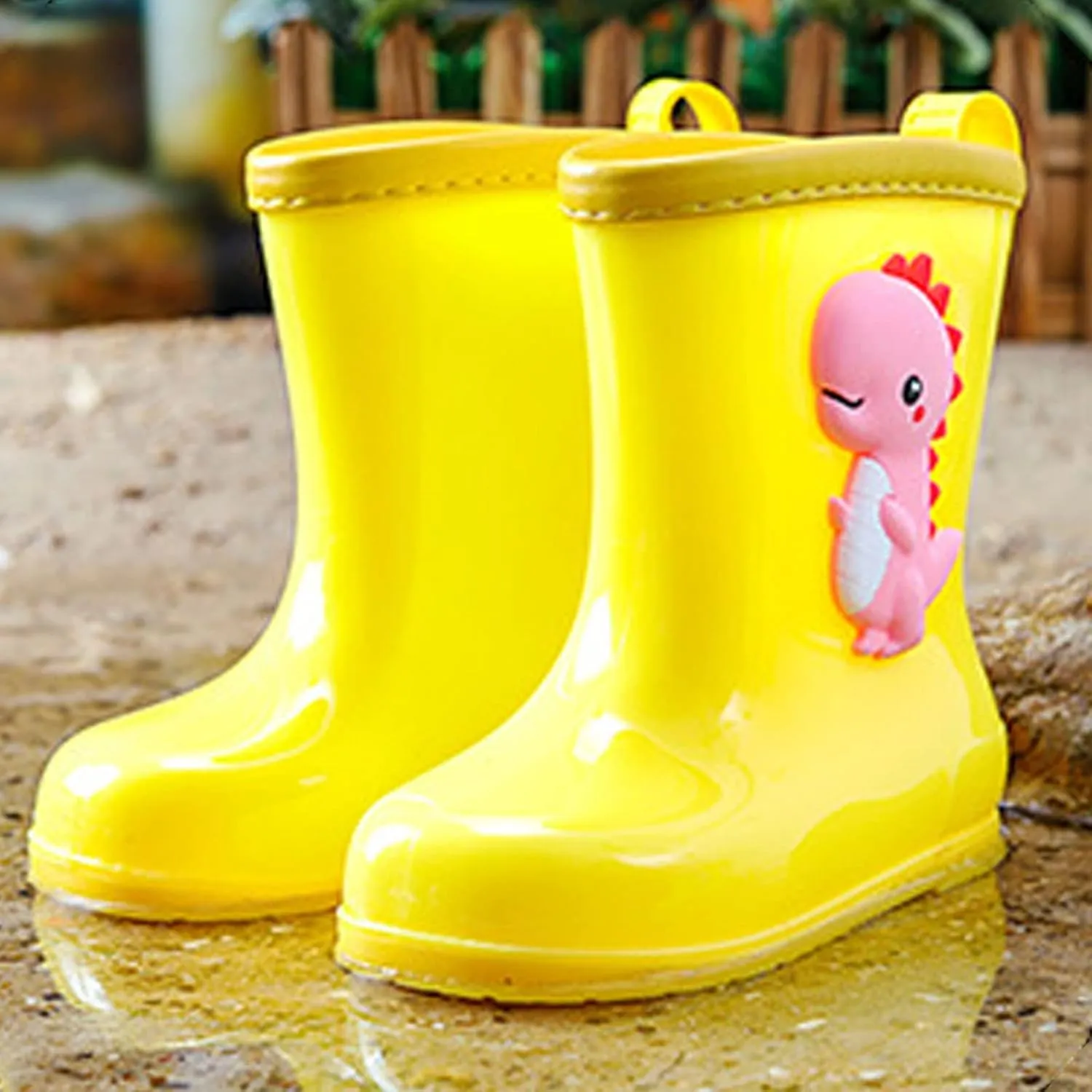 Toddler Kids Children Rain Boots Boys Girls Baby Cartoo𝐧 Animals Waterproo𝐟 Shoes Non Slip Rubber Toddler Snow Boot