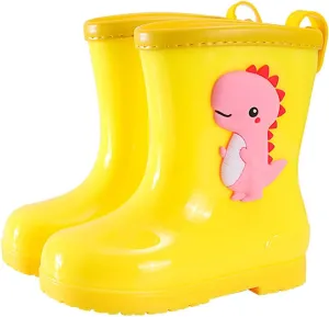 Toddler Kids Children Rain Boots Boys Girls Baby Cartoo𝐧 Animals Waterproo𝐟 Shoes Non Slip Rubber Toddler Snow Boot
