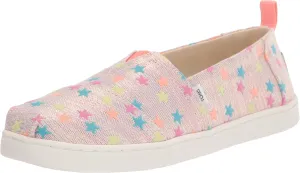 TOMS Girls Alpargata Loafer Flat, Coral Multi, 4 Big Kid