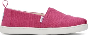 TOMS Girls Espadrille Loafer Flat, Fuchsia Heritage Canvas, 4.5 Big Kid