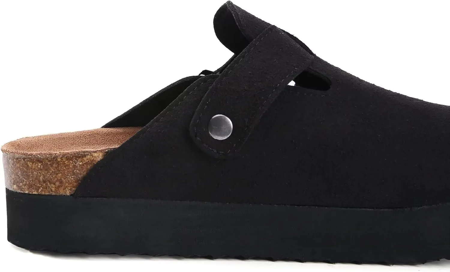Torotto Womens Clogs Cork Footbed Suede Slippers Arch Support Potato Shoes with Adjustable Buckle