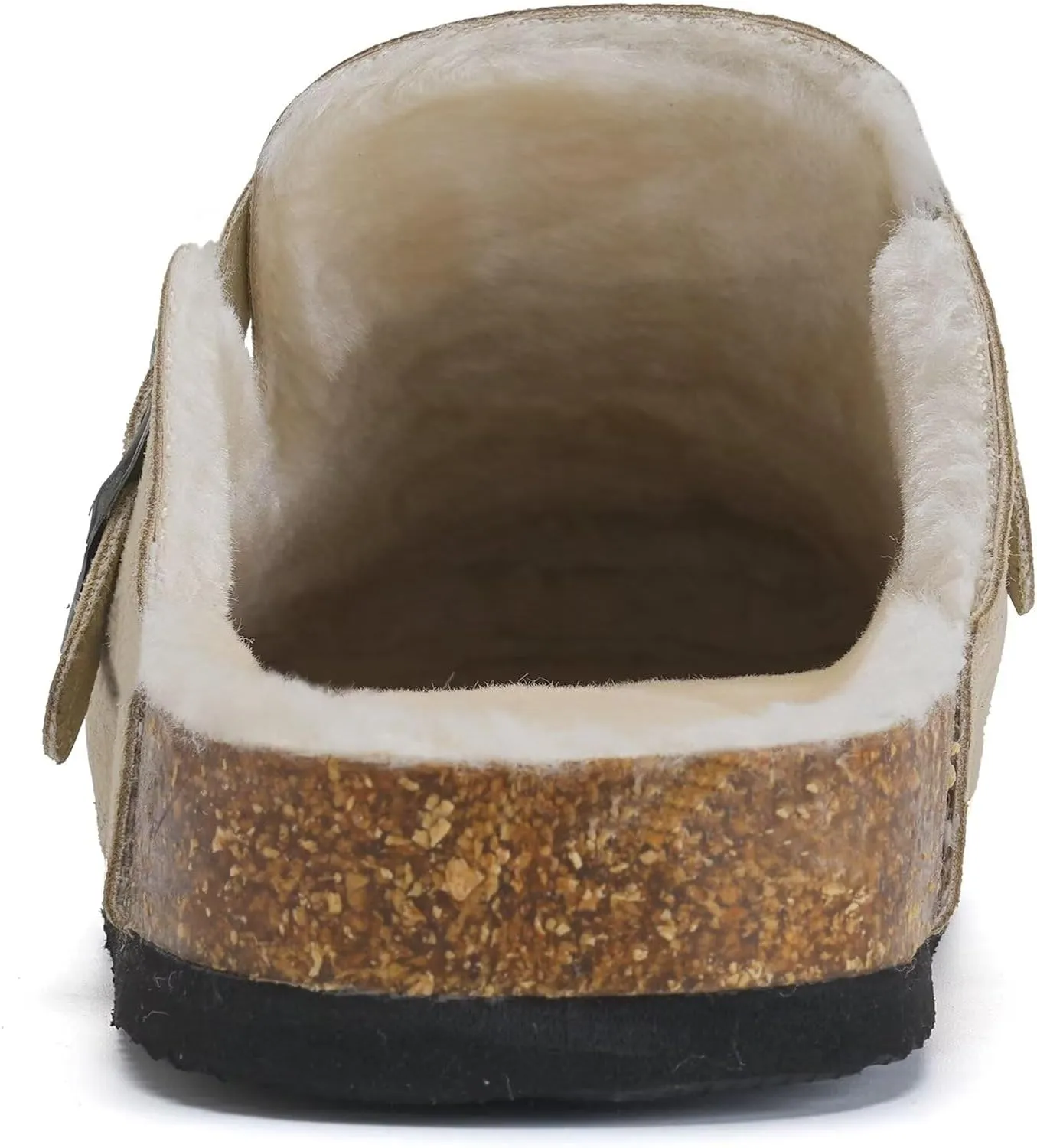 Torotto Womens Clogs Fuzzy Cork Footbed Slippers Arch Support Potato Shoes with Adjustable Buckle