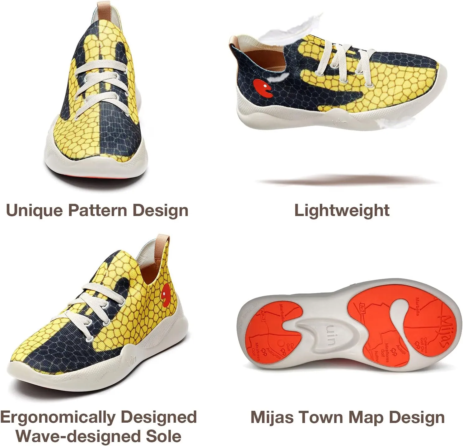 UIN Men's Fashion Sneakers Lightweight Walking Casual Slip Ons Comfortable Art Painted Athletic Travel Shoes Mijas Eye of Exploration
