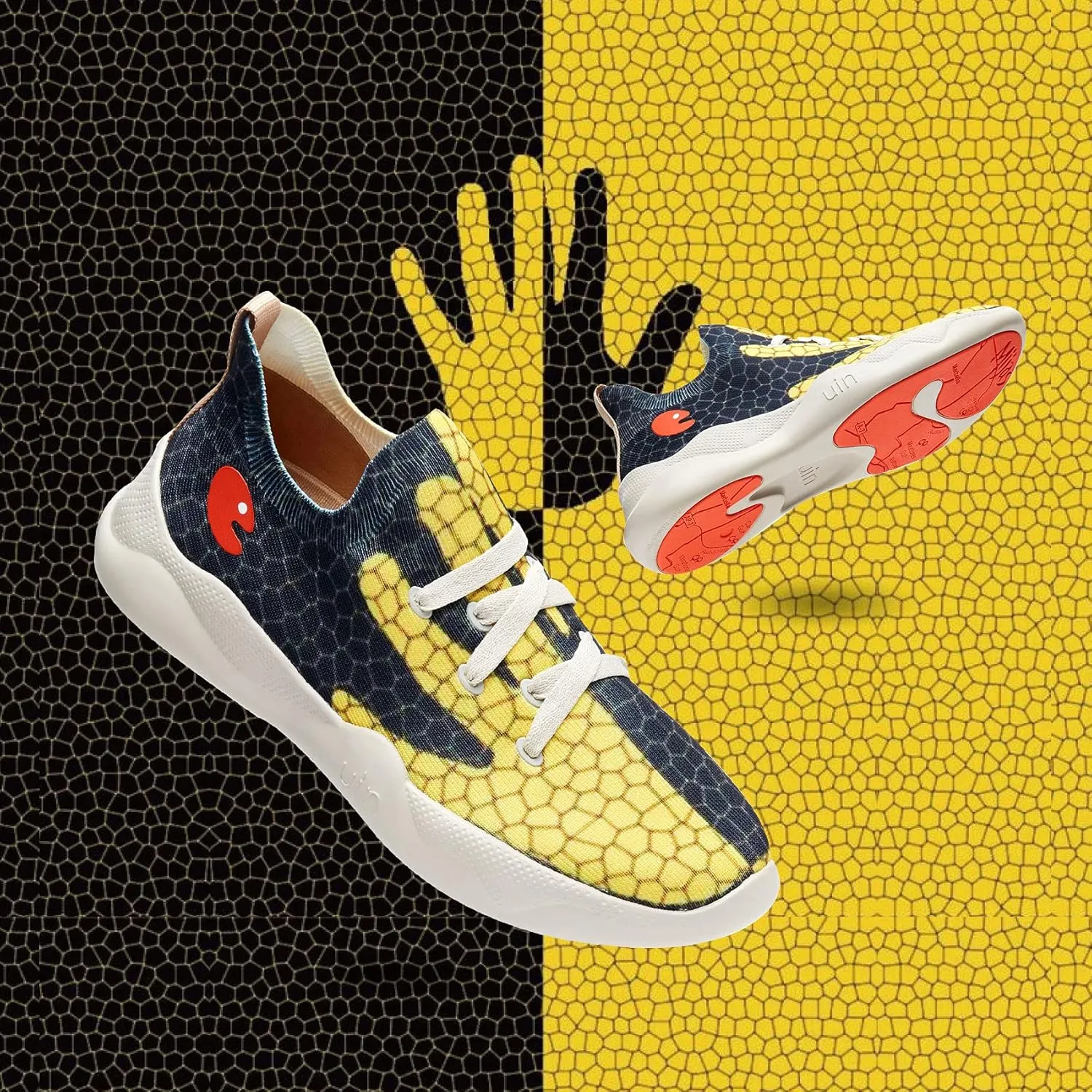 UIN Men's Fashion Sneakers Lightweight Walking Casual Slip Ons Comfortable Art Painted Athletic Travel Shoes Mijas Eye of Exploration