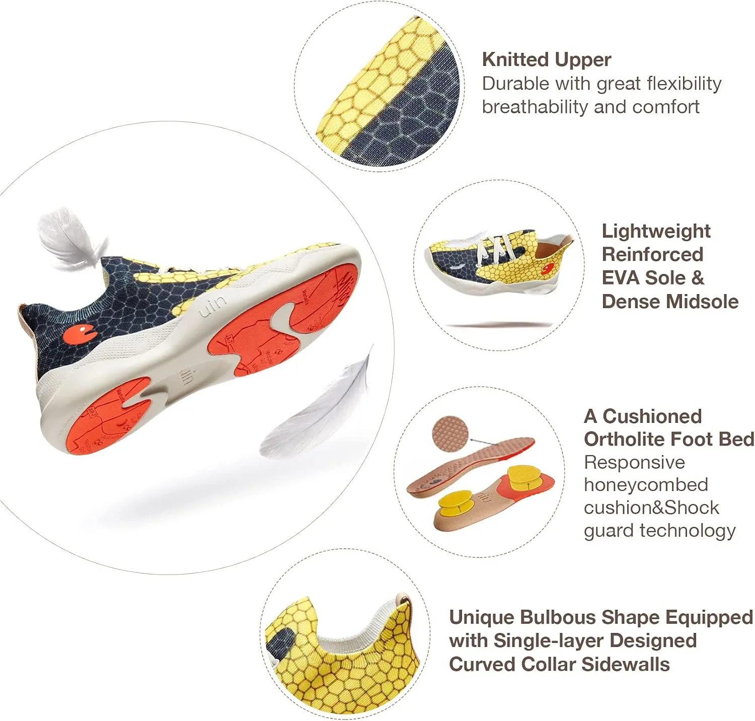 UIN Men's Fashion Sneakers Lightweight Walking Casual Slip Ons Comfortable Art Painted Athletic Travel Shoes Mijas Eye of Exploration