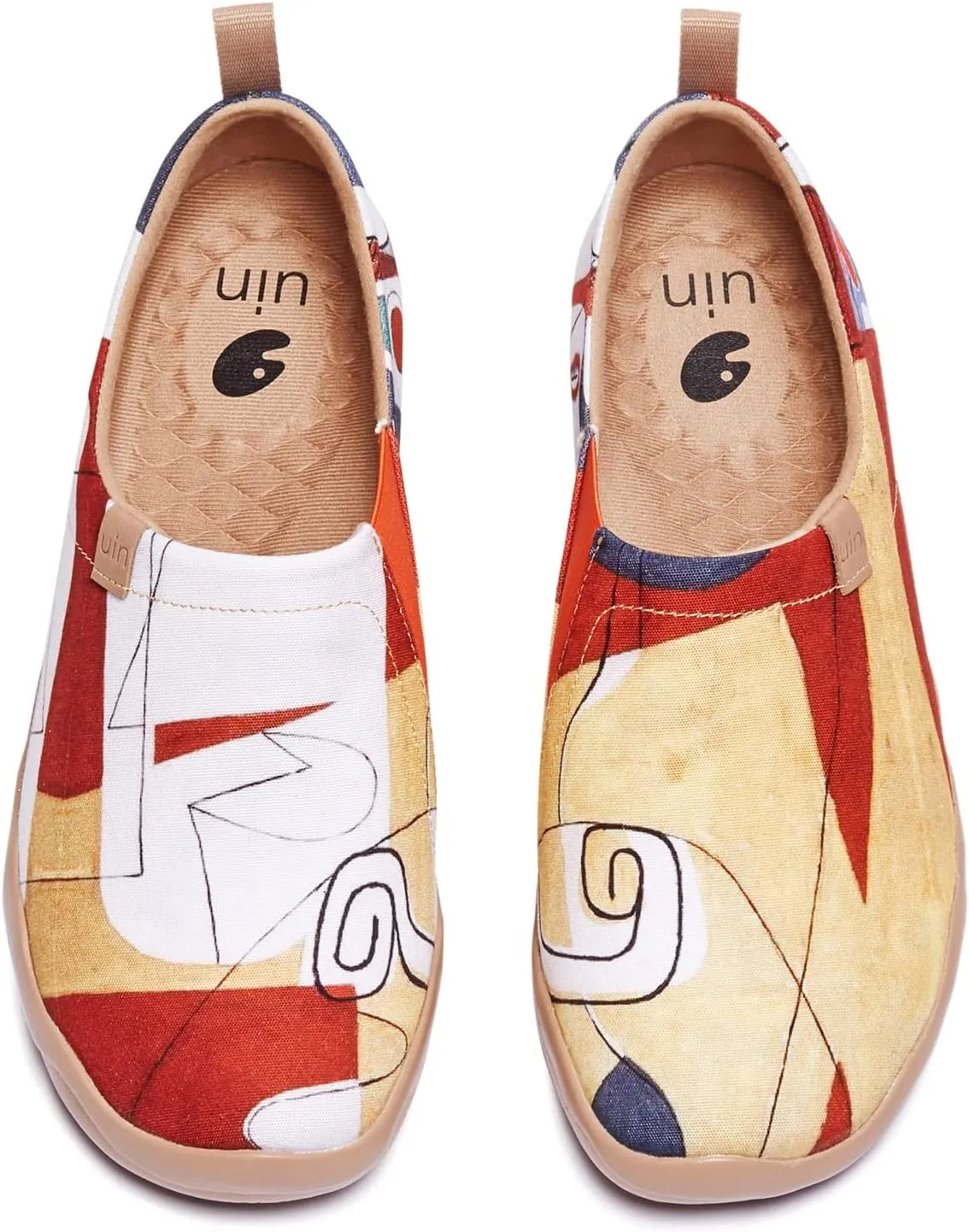UIN Men's Walking Travel Shoes Slip On Canvas Casual Loafers Lightweight Comfort Art Painted Fashion Sneaker The Puzzle (10)