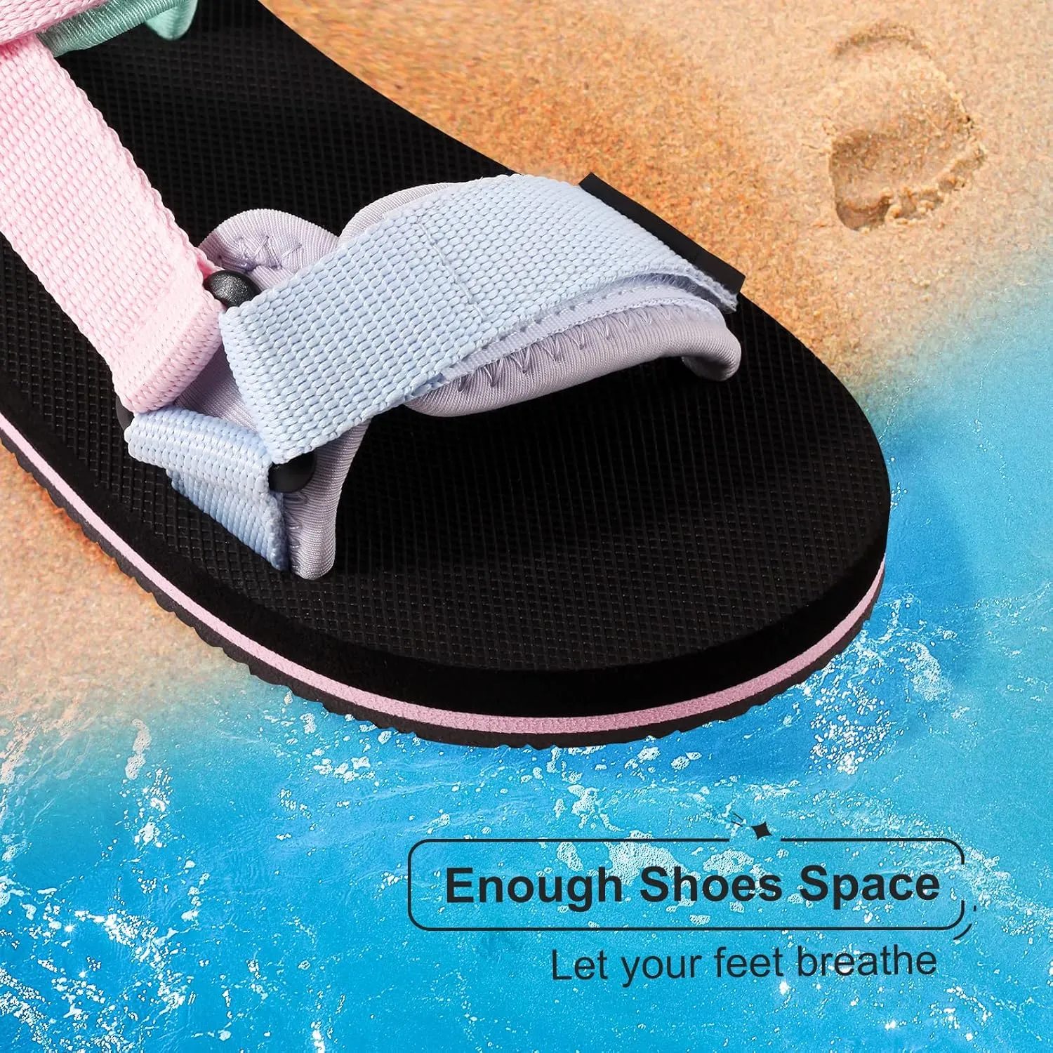 Unisex-Child Big Kids Sandals Adjustable Straps Slip on Athletic Sandals Outdoor Casual Shoes