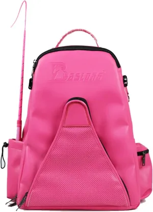 UNISTRENGH Professional Equestrian Backpack with Concealed Mesh Helmet Holder Waterproof Horse Riding Boots Bag (Pink)