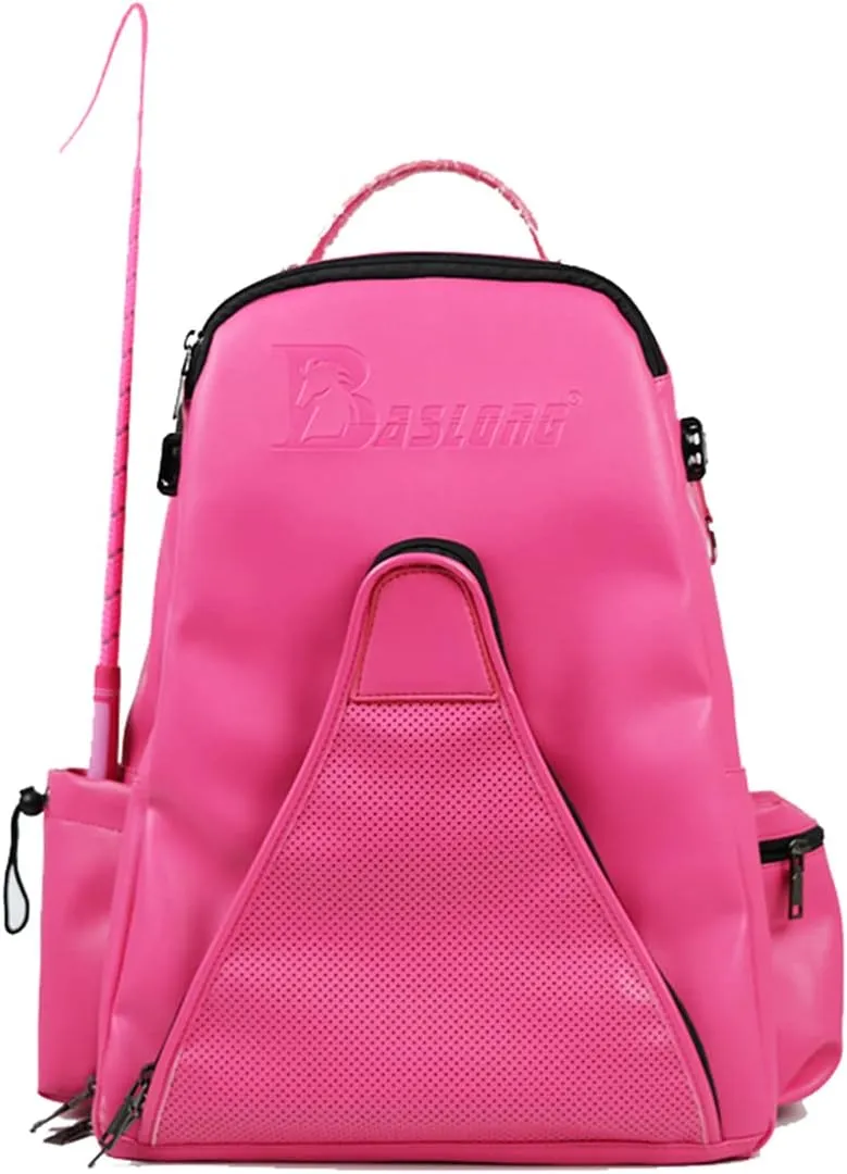 UNISTRENGH Professional Equestrian Backpack with Concealed Mesh Helmet Holder Waterproof Horse Riding Boots Bag (Pink)