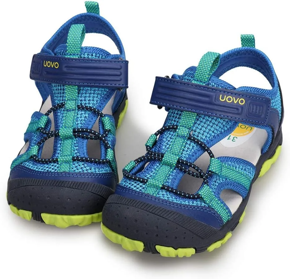 UOVO Boys Girls Summer Water Sandals Closed Toe Lightweight Outdoor Sport Shoes(Toddler/Little Kid/Big Kid)