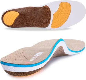 VALSOLE Cork Support Insoles for Men Women,Plantar Fasciitis Arch Support Orthotics Inserts,Relieve Flat Feet,Metatarsalgia,Foot Pain,Standing All Day Boot Work Insole(Beige,Men 4-4.5,Women 6-6.5)