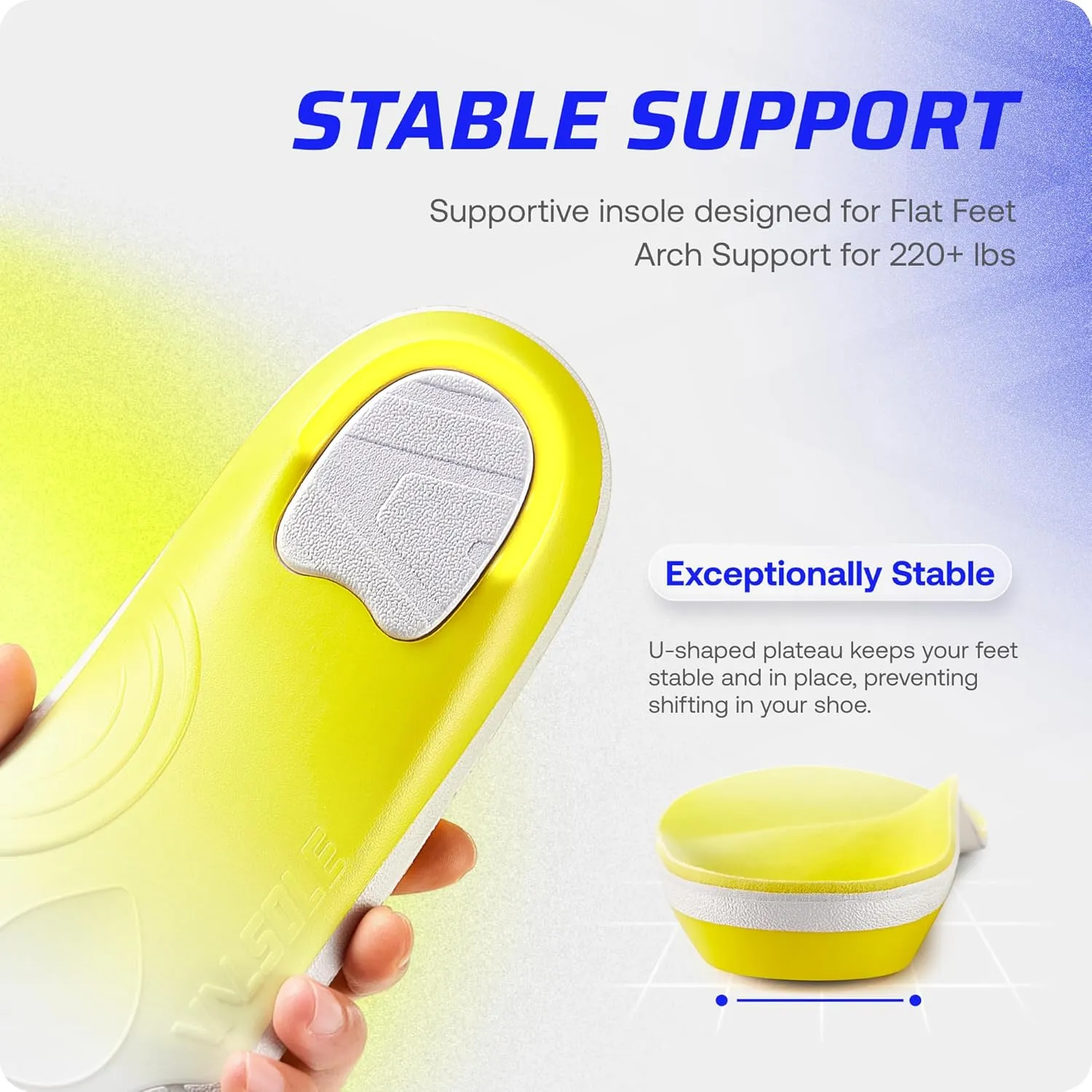 VALSOLE Heavy Duty Support Orthotic Insoles for Men & Women 220  lbs - Plantar Fasciitis, High Arch Support, Flat Feet Orthotics Inserts, Absorbs Shock, Standing All-Day Comfort Work Shoe Insoles