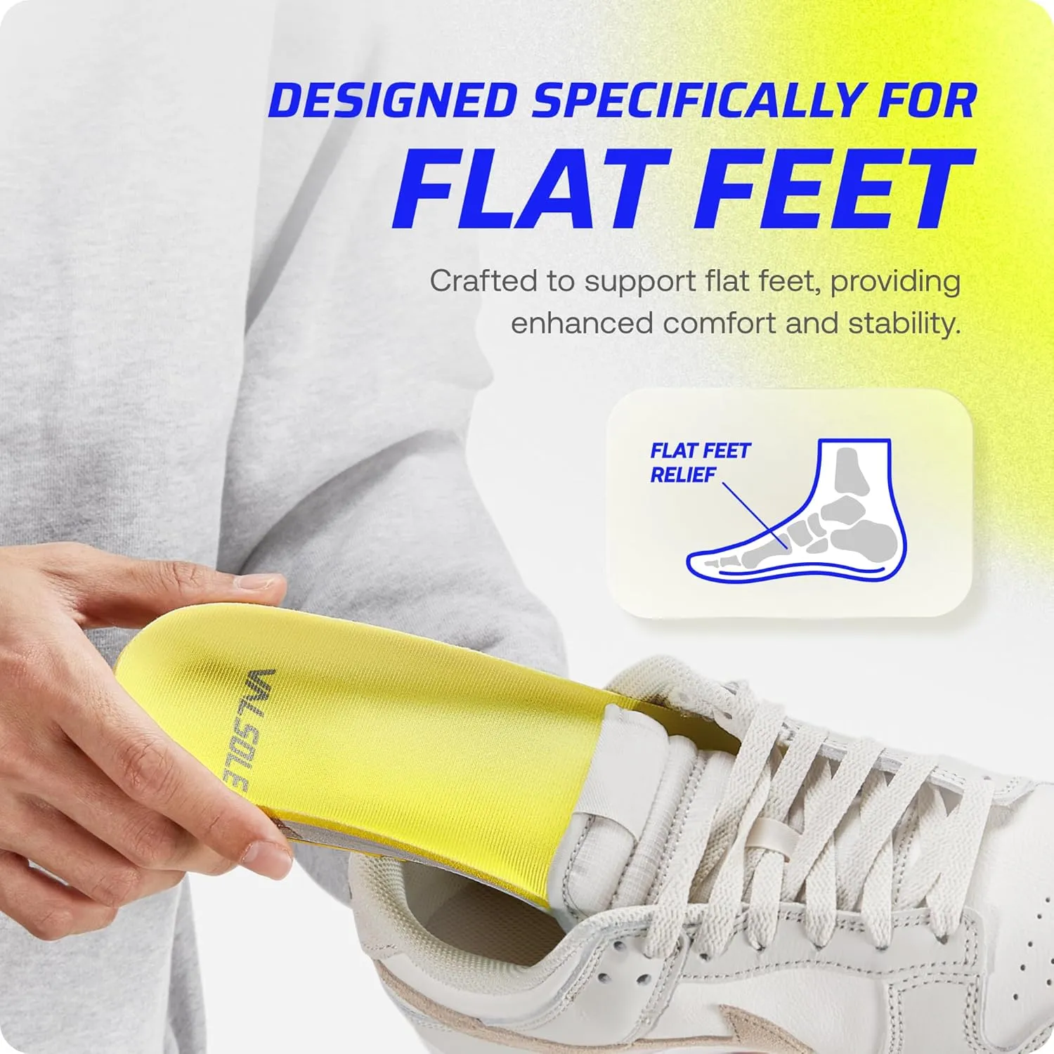 VALSOLE Heavy Duty Support Orthotic Insoles for Men & Women 220  lbs - Plantar Fasciitis, High Arch Support, Flat Feet Orthotics Inserts, Absorbs Shock, Standing All-Day Comfort Work Shoe Insoles