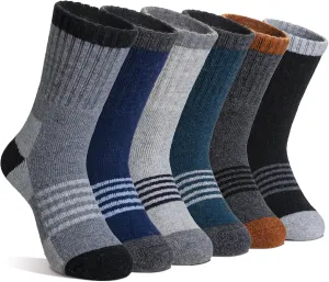 Velice Kids Merino Wool Hiking Socks Toddler Boys Girls Winter Warm Thermal Thick Cushion Crew Boot Socks 6 Pairs