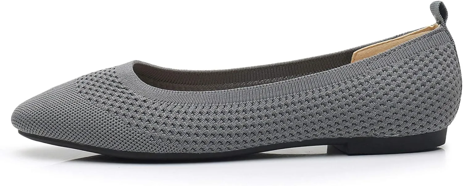 VenusCelia Women's Flexible Knit Flat Shoe