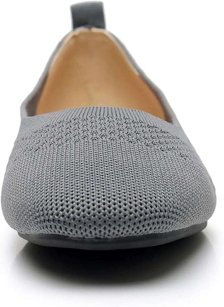VenusCelia Women's Flexible Knit Flat Shoe