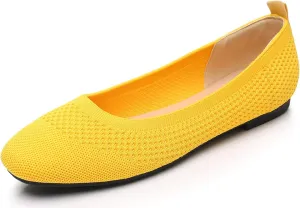 VenusCelia Women's Flexible Knit Flat Shoe