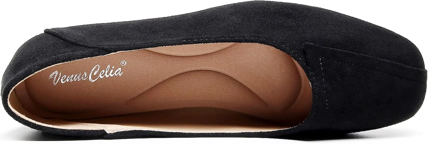 VenusCelia Women's Plain Dance Flat Shoe