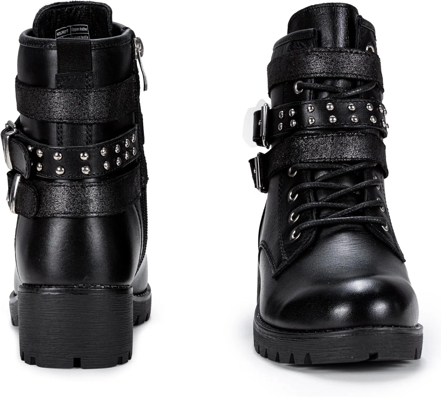Vepose Women's Ankle Boots, Combat Lace up Booties with Inside Zipper