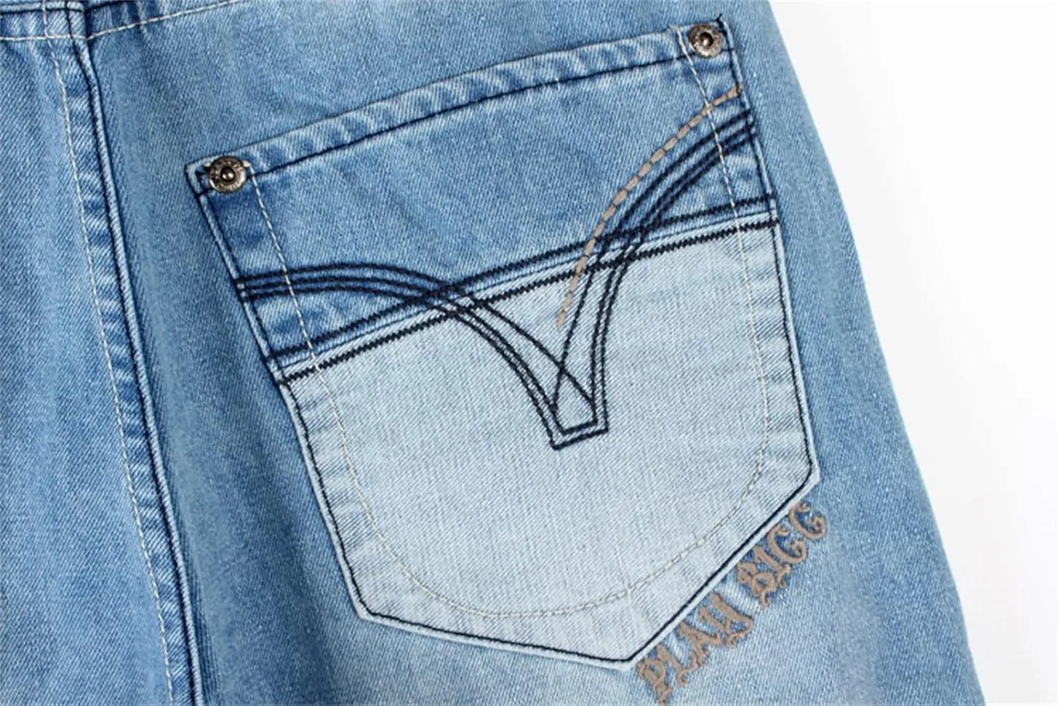 Veroders Men's Baggy Hip Hop Blue Jeans Loose Skateboard Pants Straight Baggy Skater Jeans for Men