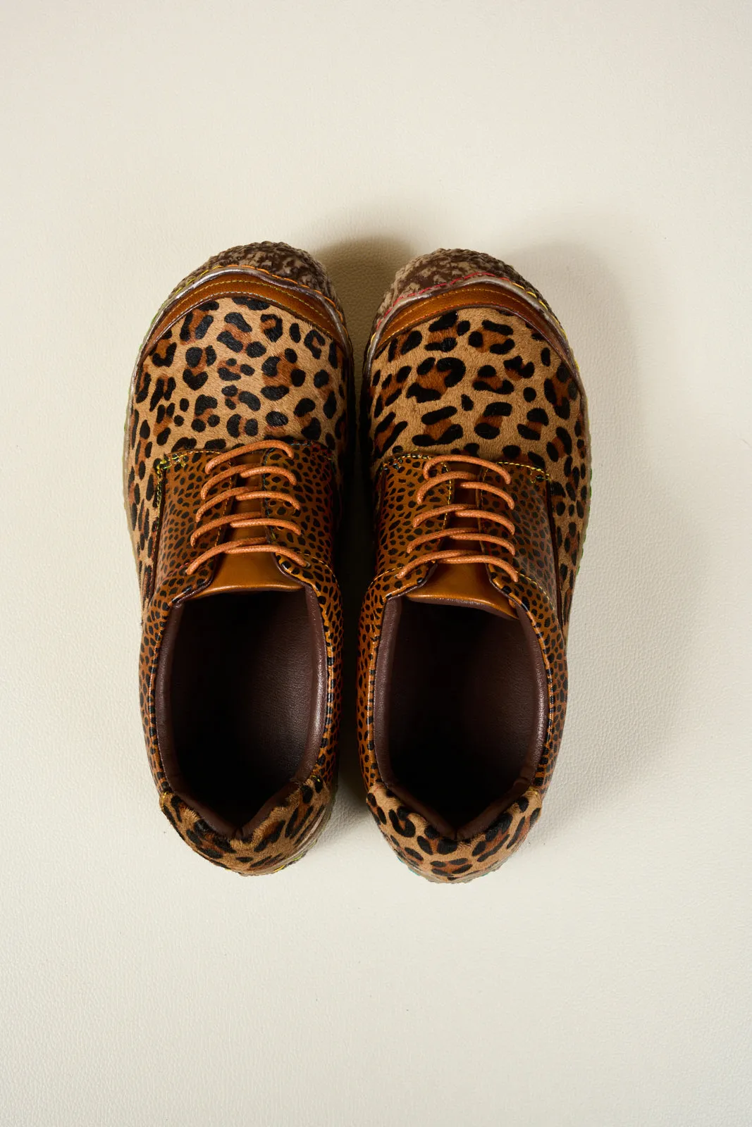 Vicconfy | Justeena Animal Pattern Leather Outdoor Sneaker