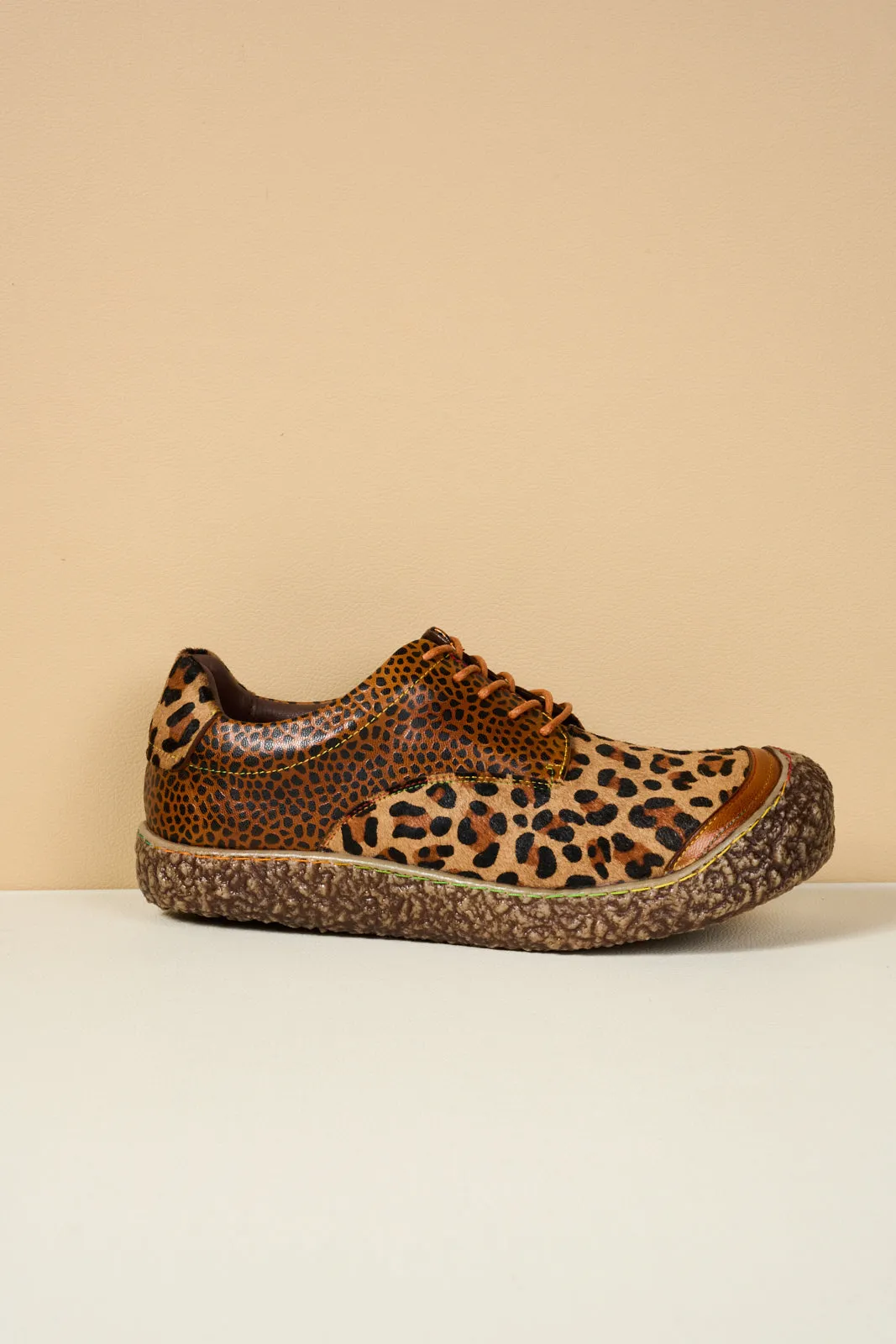 Vicconfy | Justeena Animal Pattern Leather Outdoor Sneaker