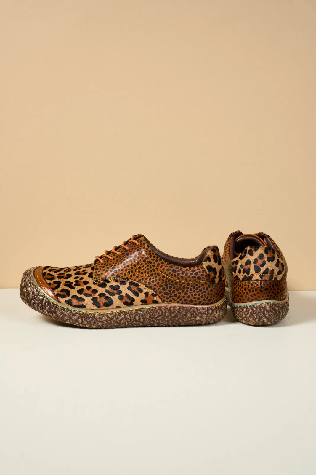 Vicconfy | Justeena Animal Pattern Leather Outdoor Sneaker