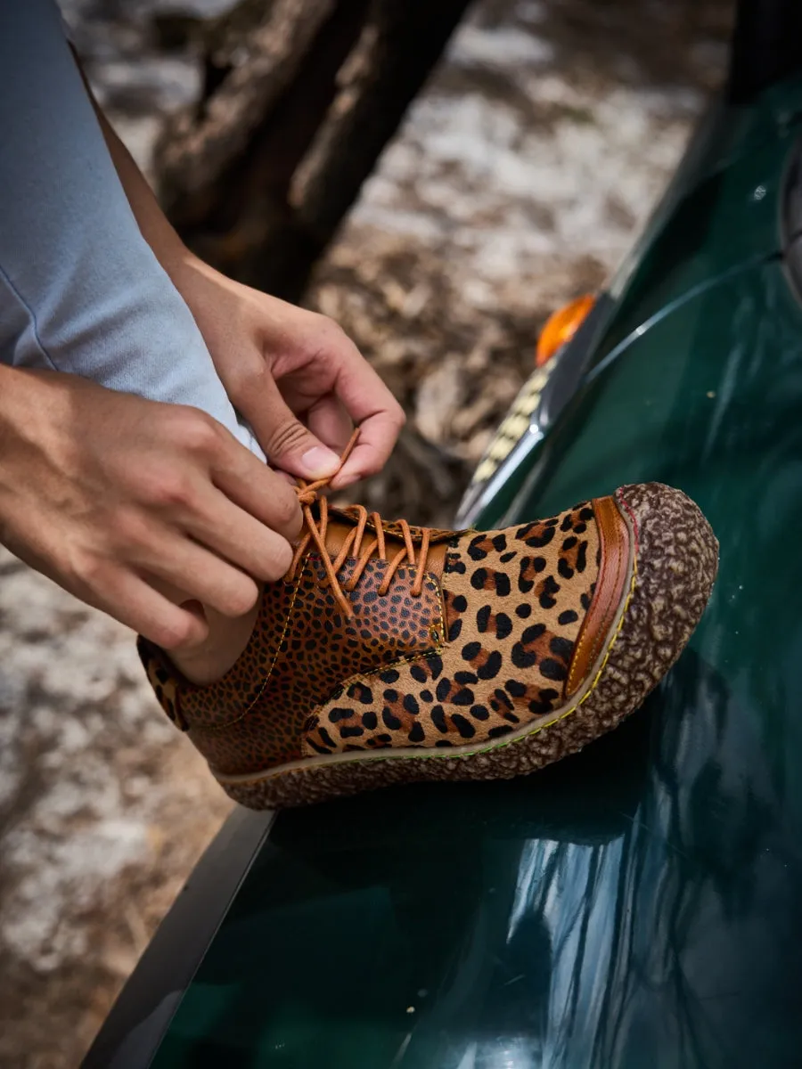 Vicconfy | Justeena Animal Pattern Leather Outdoor Sneaker