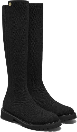 VIVAIA Filipa Women's knee-high Boots Slip on High Round-toe Booties Lady Dress Blazer Skirt Jeans Winter Fall Water Repellent Boots
