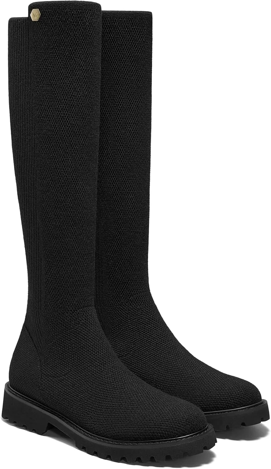 VIVAIA Filipa Women's knee-high Boots Slip on High Round-toe Booties Lady Dress Blazer Skirt Jeans Winter Fall Water Repellent Boots
