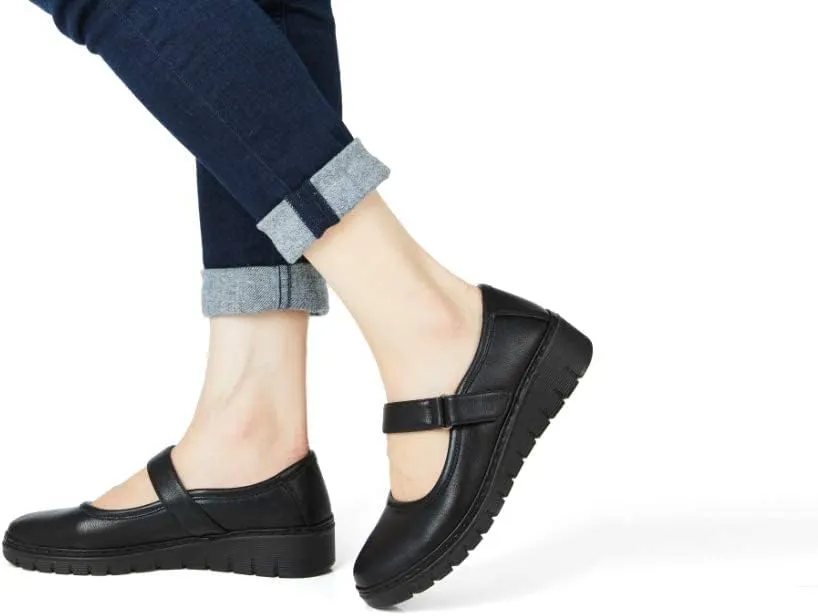 VJH confort Women s Mary Jane Flats, Breathable Comfort Round Toe Low Heel Slip-on Light Weight Walking Shoes