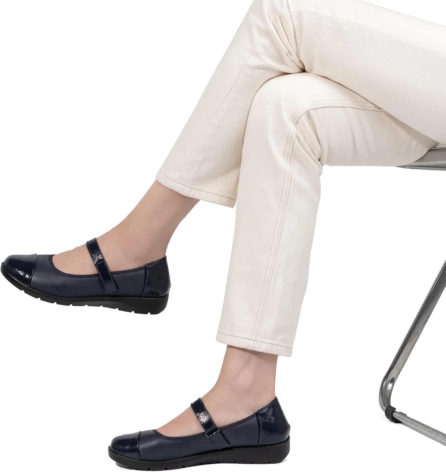 VJH confort Women’s Mary Jane Flats Comfortable Round Toe Arch Support Walking Shoes